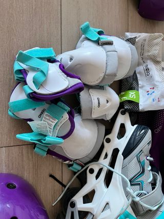 Patines en línea Oxelo con protecciones y casco