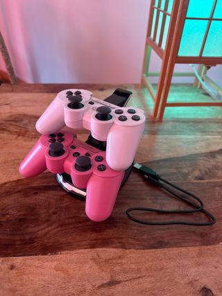 2 Mandos PS3 con Base de Carga