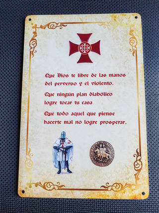 Chapa Templaria con Oración