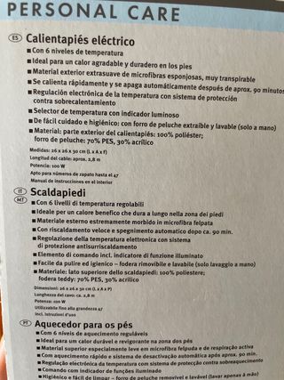 Calentador pies elécrtico