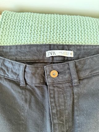 Pantalón Cargo Zara Negro Talla 38