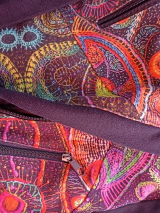 Mochila tela estampada multicolor