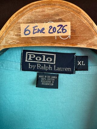 RALPH LAUREN poll turquesa manga corta talla XL