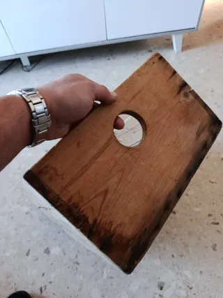 Caja de madera rústica artesanal antigua