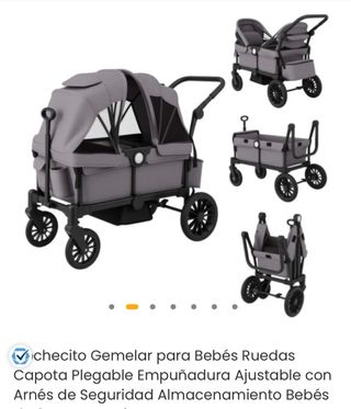 Carrito Gemelar Plegable Bebé