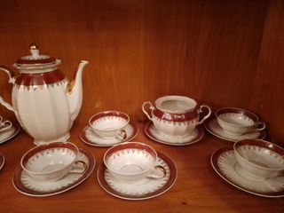 Set de tazas y jarra de té de porcelana vintage