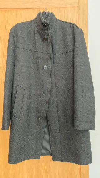 Abrigo paño 3/4 hombre gris