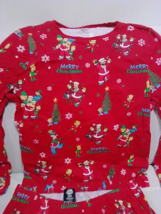 Pigiama Natale Simpsons Rosso Taglia M