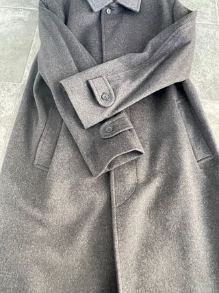 Abrigo de paño vintage caballero gris marengo