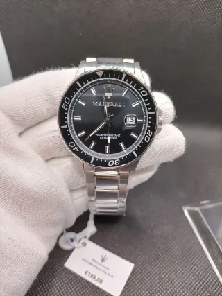 Reloj Maserati Negro y Plateado Precintado