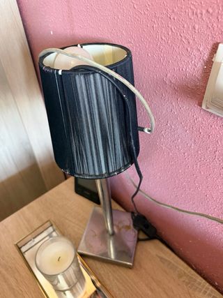 Lámpara de araña negra con cristales