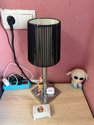 Lámpara de araña negra con cristales