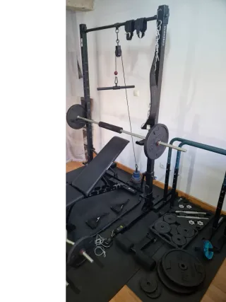 Barra de pesas 28mm, abrazaderas y manguito espuma