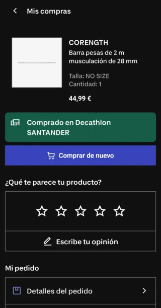 Barra de pesas 28mm, abrazaderas y manguito espuma