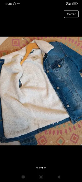 Cazadora denim oversize borreguito