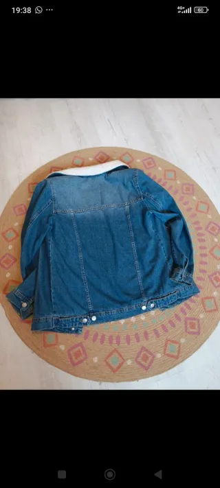 Cazadora denim oversize borreguito