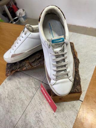 CRIME Sneakers Uomo Bianche Marroni