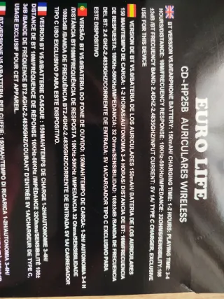 Auriculares Bluetooth 5.0 EURO LIFE Inalámbricos