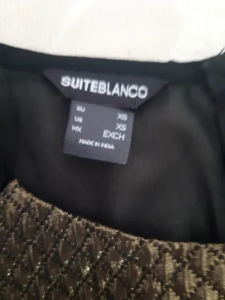 Vestido Suiteblanco Negro y Dorado