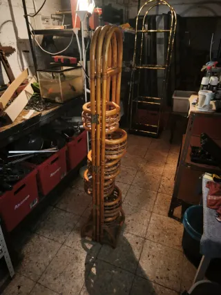 Biombo para plantas de bambú y ratán