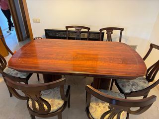 Conjunto comedor clásico madera alta calidad