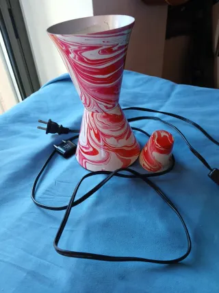 Lámpara Vintage 70s Roja y Blanca