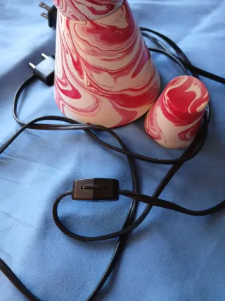 Lámpara Vintage 70s Roja y Blanca