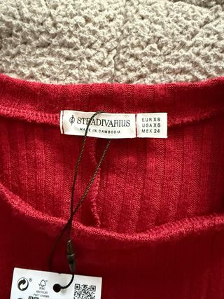 Vestido Stradivarius Rojo Talla XS