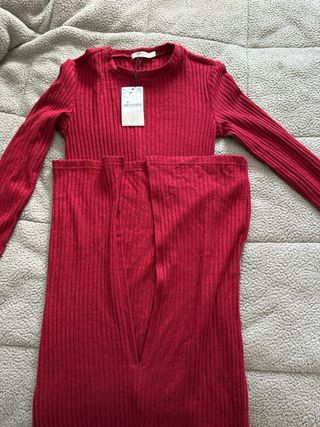 Vestido Stradivarius Rojo Talla XS