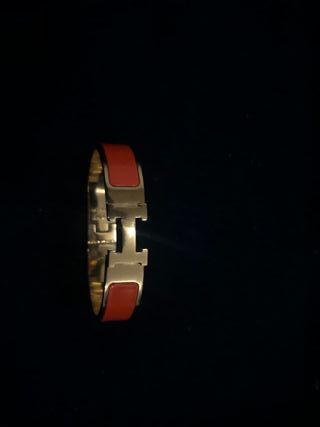 Pulsera Hermes Mujer dorado y naranja