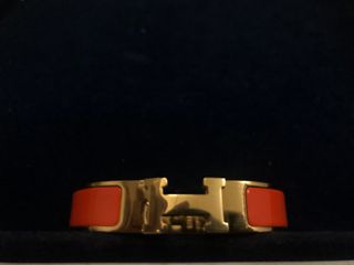 Pulsera Hermes Mujer dorado y naranja