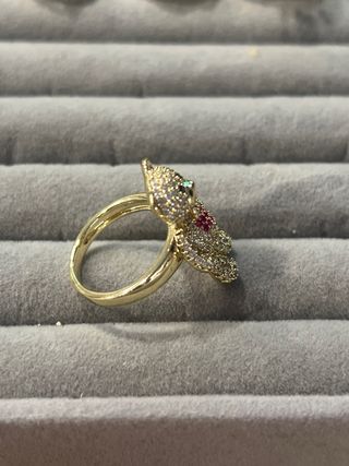 Anillo Oso Laminado 14K Talla 7