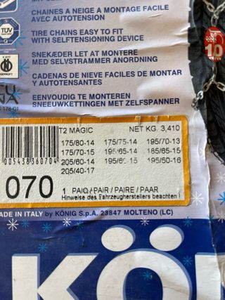 Cadenas para nieve König T2 Magic