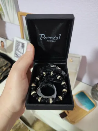 Collar corazón y pulsera de joyería