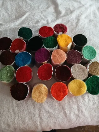 Tacos de lana cortada para alfombras