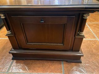 Mesa centro madera maciza Cerezo cristal