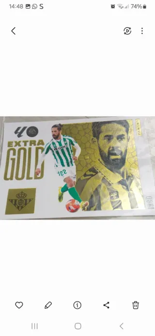 Carta Panini Extra Gold