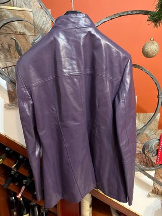 Giacca donnain vera pelle viola vintage