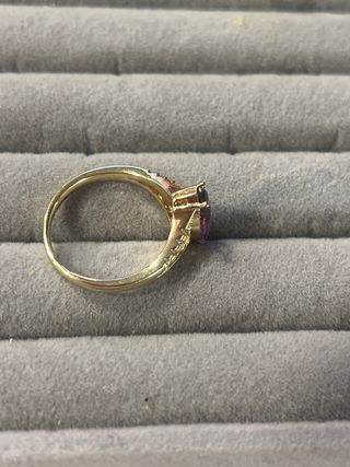 Anillo Oro 14K Talla 7 Amatista Marquise