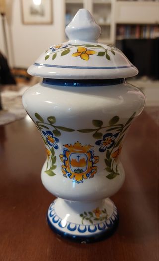 Vaso portaspezie in ceramica decorata