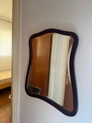 Espejo antiguo madera y cristal