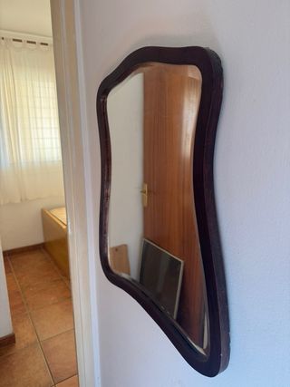 Espejo antiguo madera y cristal