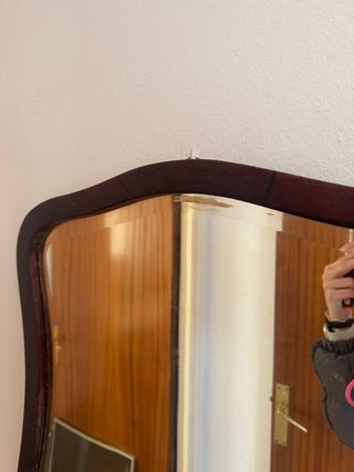 Espejo antiguo madera y cristal