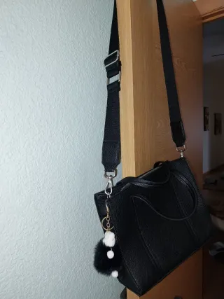 Bolso de hombro negro mujer