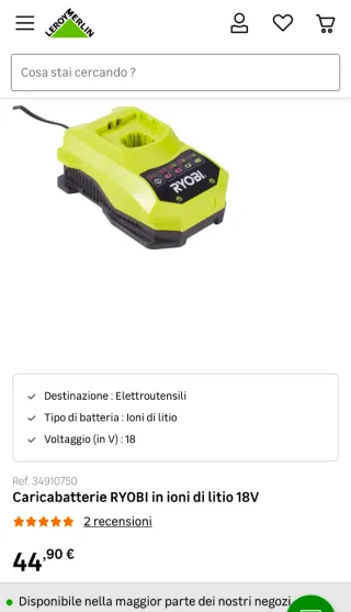 Caricabatterie rapido ryobi 18