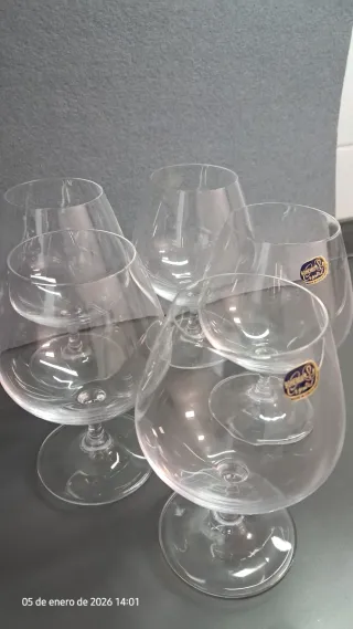 Set 5Copas de Cristal Bohemia