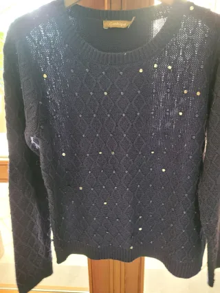 Maglione Conbipel donna blu taglia M