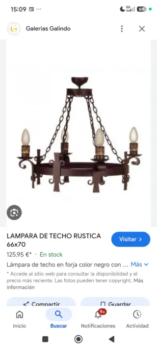 2 Lámparas por 130 euros de techo rústicas
