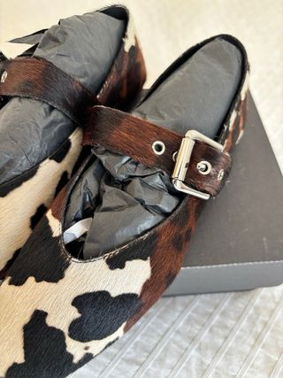 Bailarinas Massimo Dutti estampado vaca (piel)