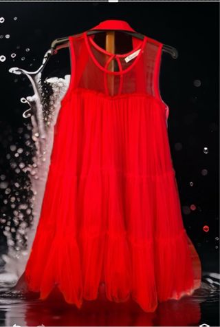 Vestido de tul rojo elegante